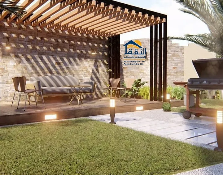 مشروع تركيب برجولة خشبية في جدة لفيلا سكنية